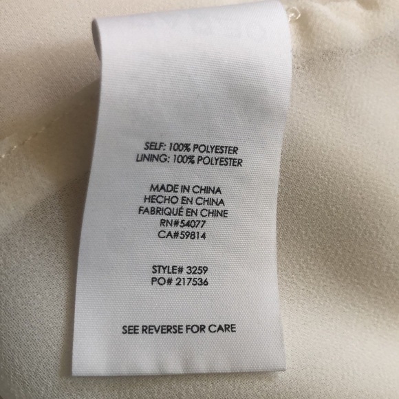 CAbi Ivory Wraparound Sleeveless Tunic Top Size 8 #3259 Lined Dressy Faux Wrap - Picture 7 of 9